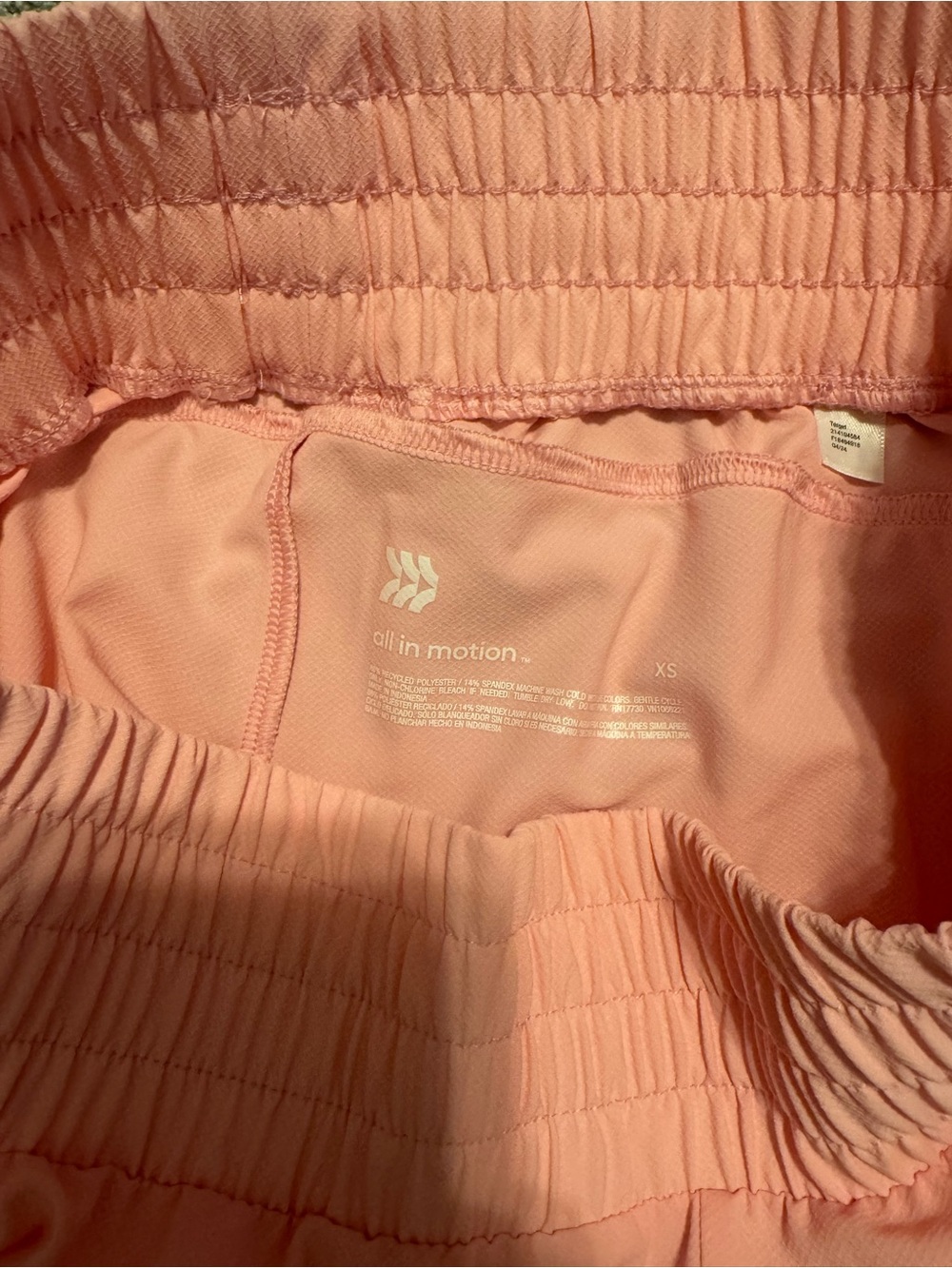 all in motion Light Pink Athletic Shorts with White Trim, XS, never worn NWOT - Picture 3 of 4